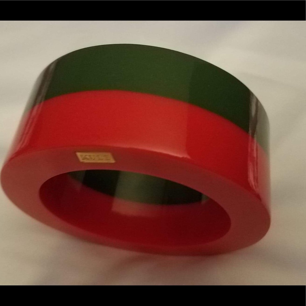 KULE Statement bracelet-stripes resin bangle